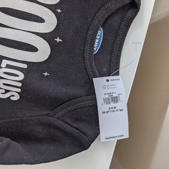 NWT Old Navy Black "FaBOOlous" Onesie 3-6m - Picture 3 of 5